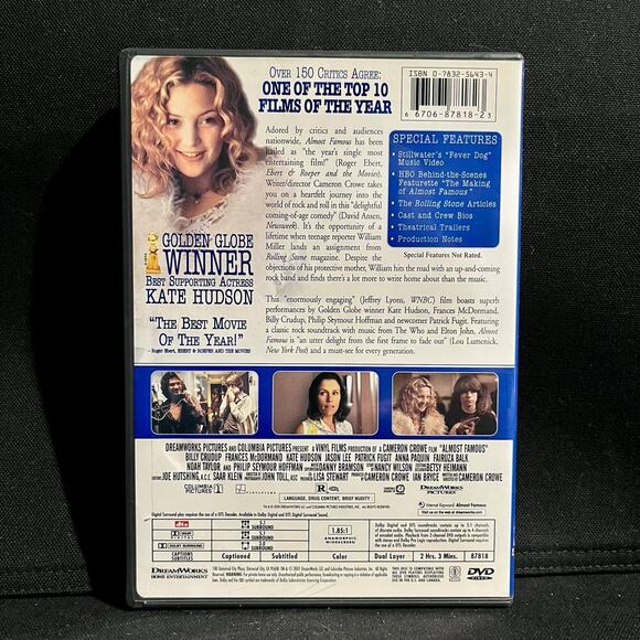 Almost Famous (Widescreen Edition) DVD - 2000 Cameron Crowe Film - Kate Hudson - Picture 2 of 6